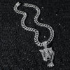 Wholesale Men's Alloy Animal Leopard Head Pendant Necklace With Cuban Chain And Electroplating Hiphop Style