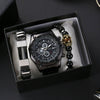 Wholesale Men's Alloy Band Set Watch Leisure Style Round Dial Quartz Movement