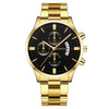 Wholesale Men's Alloy Case Pu Strap Round Dial Digital Display Business Style Calendar Watch