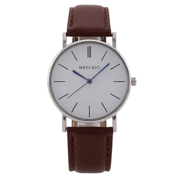 Wholesale Men's Alloy Case Pu Strap Round Dial Watch With Mineral Strengthened Glass Mirror