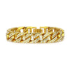 Wholesale Men's Alloy Geometric Diamond Bracelet Hiphop Style Goldplated