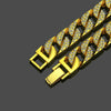 Wholesale Men's Alloy Geometric Diamond Bracelet Hiphop Style Goldplated