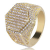 Wholesale Men's Alloy Gold Plated Geometric Ring