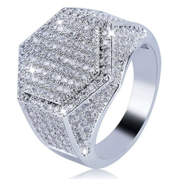 Wholesale Men's Alloy Gold Plated Geometric Ring