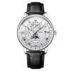 Wholesale Men's Alloy Imitation Leather Strap Business Style Round Dial Watch With Threeeye Calendar Starry Sky Moon Design