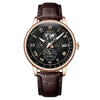 Wholesale Men's Alloy Imitation Leather Strap Business Style Round Dial Watch With Threeeye Calendar Starry Sky Moon Design