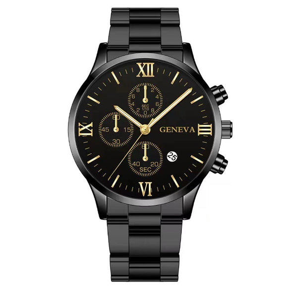Wholesale Men's Alloy Iron Band Round Dial Leisure Quartz Watch