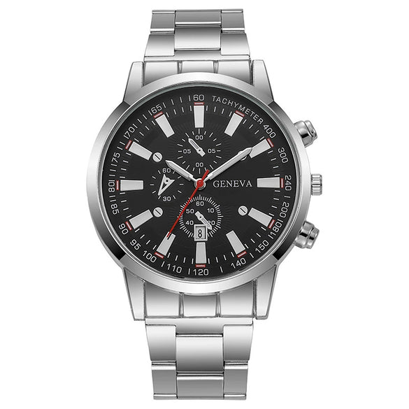 Wholesale Men's Alloy Iron Band Round Dial Leisure Quartz Watch