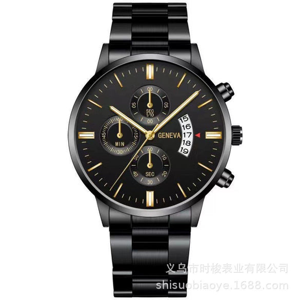 Wholesale Men's Alloy Iron Band Round Dial Leisure Quartz Watch