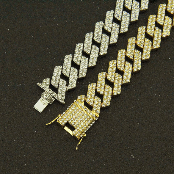 Wholesale Men's Alloy Jewelry Punk Geometric Diamond Bracelet