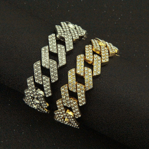 Wholesale Men's Alloy Jewelry Punk Geometric Diamond Bracelet
