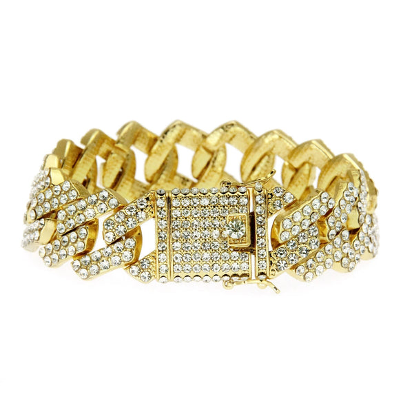 Wholesale Men's Alloy Jewelry Punk Geometric Diamond Bracelet