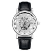 Wholesale Men's Alloy Leather Belt Quartz Wrist Watch With Transparent Bottom Hollow Design And Round Dial