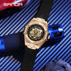 Wholesale Men's Automatic Mechanical Quartz Geometric Cut Out Watch Zinc Alloy Case Silicone Strap High Hardness Mineral Tempered Glass Mirror