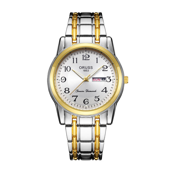 Wholesale Men's Automatic Quartz Watch Stainless Steel Steel Mineral Strengthened Glass Round Dial Waterproof Luminous