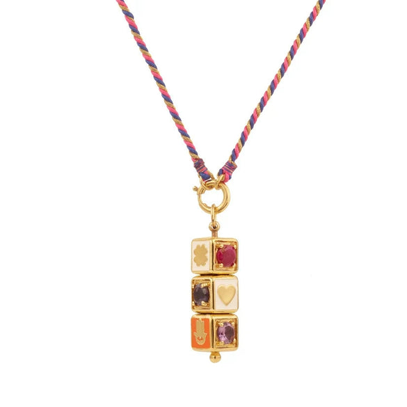 Wholesale Men's Boyfriend Style Geometric Star Eye Tarot Love Pendant Necklace Copper Gold Plated