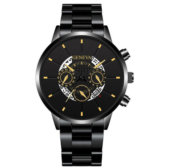 Wholesale Men's Business Casual Hollow Single Calendar Quartz Watches Stainless Steel Strap Alloy Case Round Dial