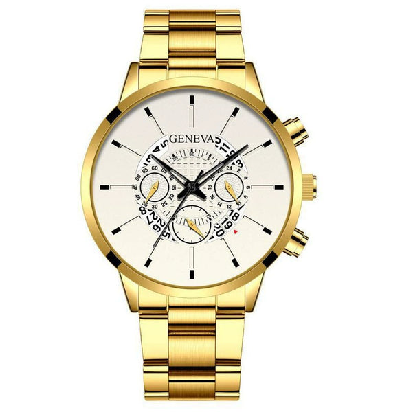 Wholesale Men's Business Casual Hollow Single Calendar Quartz Watches Stainless Steel Strap Alloy Case Round Dial