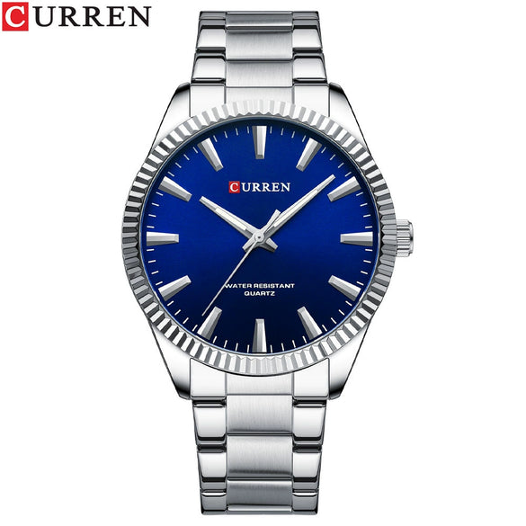 Wholesale Men's Business Fashion Quartz Watch Alloy Case Stainless Steel Strap Round Dial Luminous Calendar