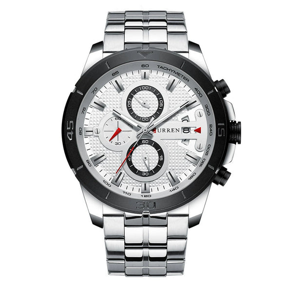 Wholesale Men's Business Fashion Waterproof Quartz Watch With Stainless Steel Band Round Dial Alloy Case And Mineral Reinforced Glass Mirror