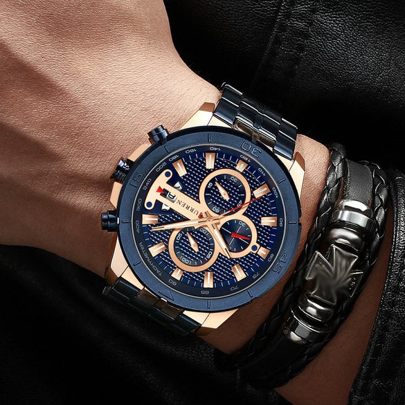 Wholesale Men's Business Fashion Waterproof Quartz Watch With Stainless Steel Band Round Dial Alloy Case And Mineral Reinforced Glass Mirror