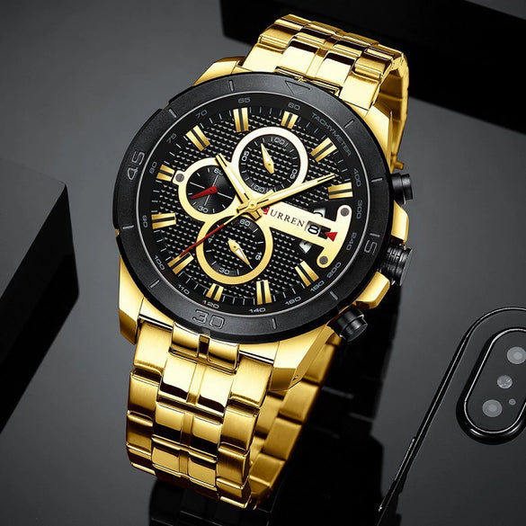 Wholesale Men's Business Fashion Waterproof Quartz Watch With Stainless Steel Band Round Dial Alloy Case And Mineral Reinforced Glass Mirror
