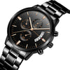Wholesale Men's Business Stainless Steel Watch With Blue Face And Silver Chain And Round Dial