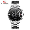 Wholesale Men's Business Stainless Steel Watch With Blue Face And Silver Chain And Round Dial