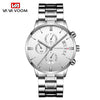 Wholesale Men's Business Stainless Steel Watch With Blue Face And Silver Chain And Round Dial