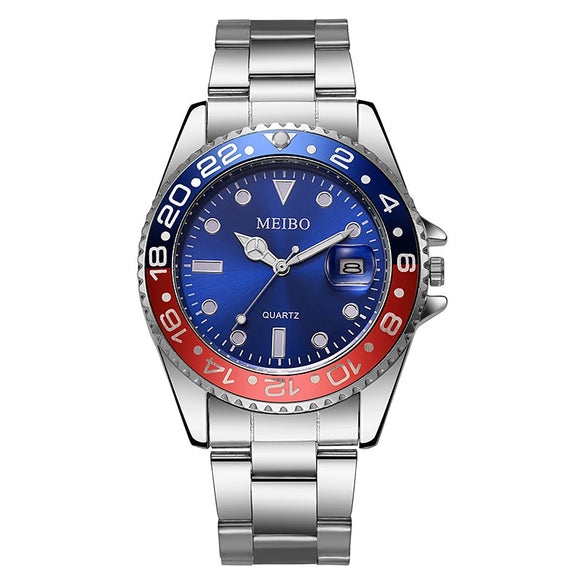 Wholesale Men's Business Steel Belt Quartz Watch With Calendar And Multi Function Round Dial