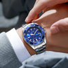 Wholesale Men's Business Steel Belt Quartz Watch With Calendar And Multi Function Round Dial