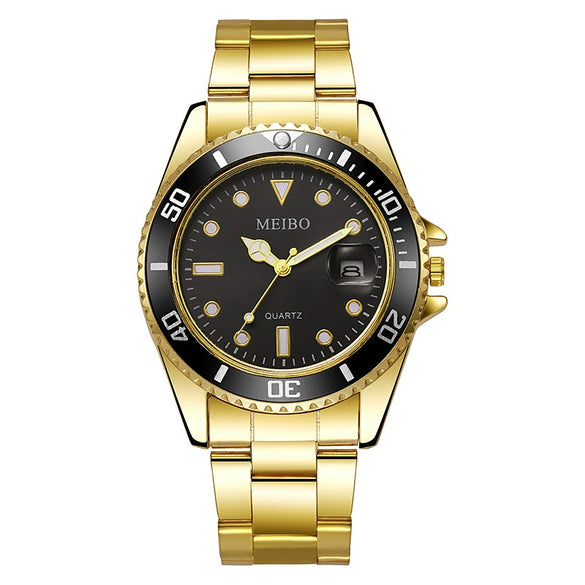 Wholesale Men's Business Steel Belt Quartz Watch With Calendar And Multi Function Round Dial