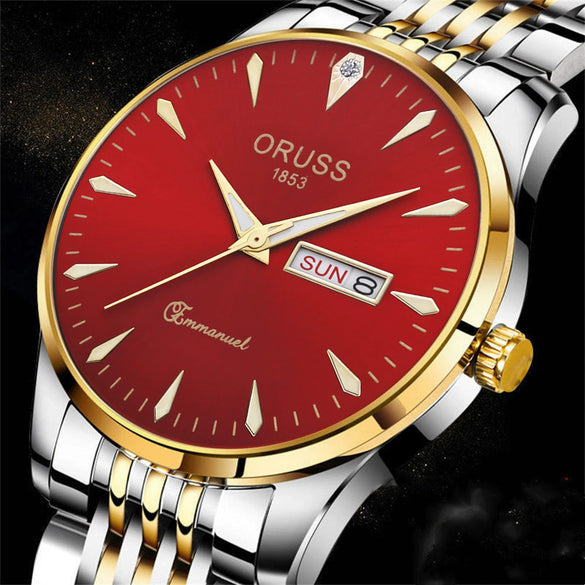 Wholesale Men's Business Style Alloy And Alloy Steel Watches Round Dial Luminous Waterproof Quartz Automatic