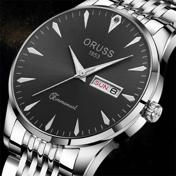 Wholesale Men's Business Style Alloy And Alloy Steel Watches Round Dial Luminous Waterproof Quartz Automatic