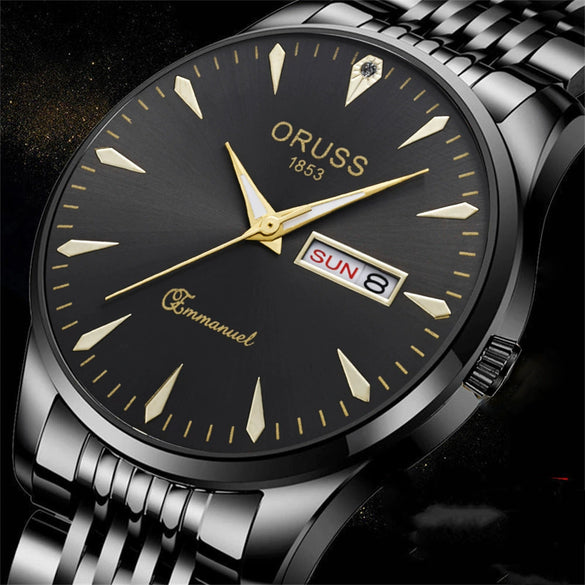 Wholesale Men's Business Style Alloy And Alloy Steel Watches Round Dial Luminous Waterproof Quartz Automatic