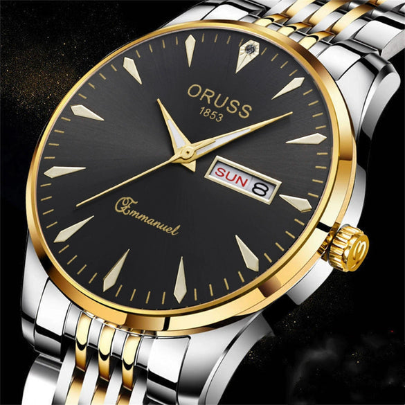 Wholesale Men's Business Style Alloy And Alloy Steel Watches Round Dial Luminous Waterproof Quartz Automatic