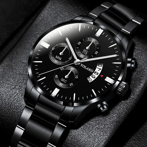 Wholesale Men's Business Style Calendar Watch With Alloy Strap And Round Dial