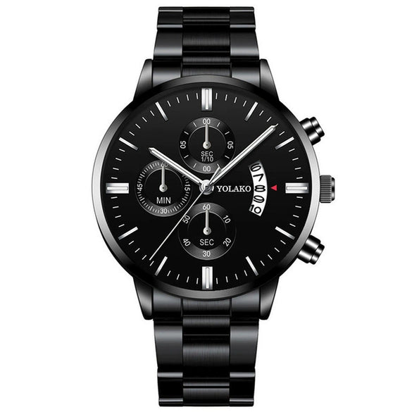 Wholesale Men's Business Style Calendar Watch With Alloy Strap And Round Dial