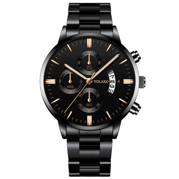 Wholesale Men's Business Style Calendar Watch With Alloy Strap And Round Dial