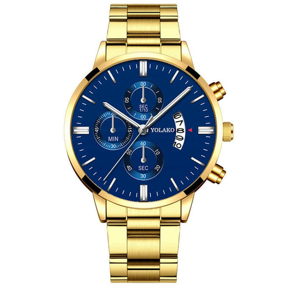 Wholesale Men's Business Style Calendar Watch With Alloy Strap And Round Dial