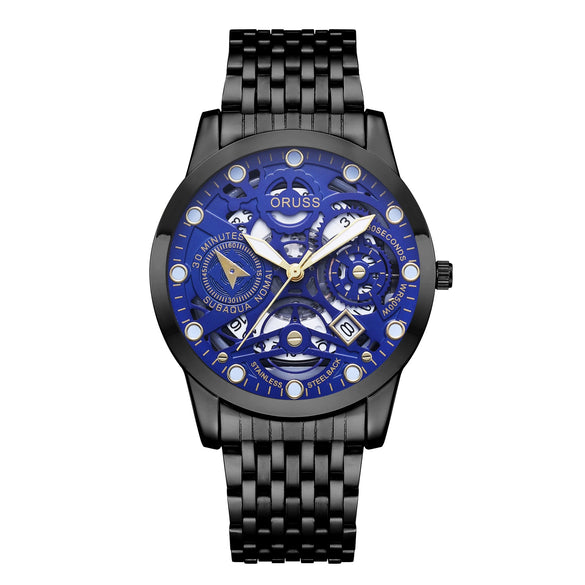 Wholesale Men's Business Style Hollow Design Quartz Watch With Alloy Case And Strap Mineral Reinforced Glass Mirror And Round Dial