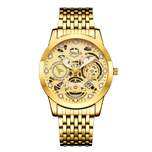 Wholesale Men's Business Style Hollow Design Quartz Watch With Alloy Case And Strap Mineral Reinforced Glass Mirror And Round Dial
