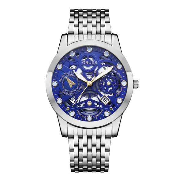 Wholesale Men's Business Style Hollow Design Quartz Watch With Alloy Case And Strap Mineral Reinforced Glass Mirror And Round Dial