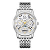 Wholesale Men's Business Style Hollow Design Quartz Watch With Alloy Case And Strap Mineral Reinforced Glass Mirror And Round Dial