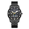 Wholesale Men's Business Style Hollow Design Quartz Watch With Alloy Case And Strap Mineral Reinforced Glass Mirror And Round Dial