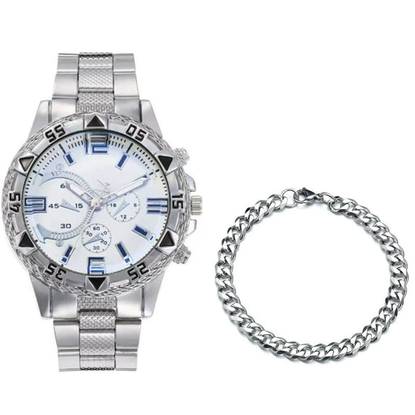 Wholesale Men's Business Style Round Dial Alloy Case And Band Quartz Watch