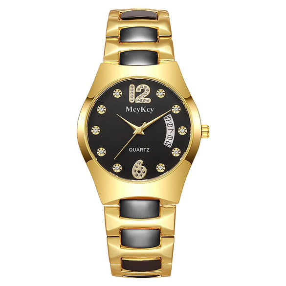 Wholesale Men's Business Style Watch Tungsten Steel Case And Strap Round Dial Waterproof
