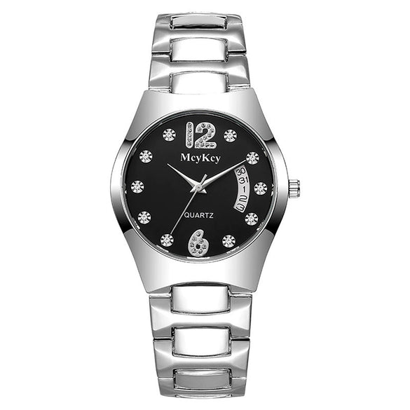 Wholesale Men's Business Style Watch Tungsten Steel Case And Strap Round Dial Waterproof