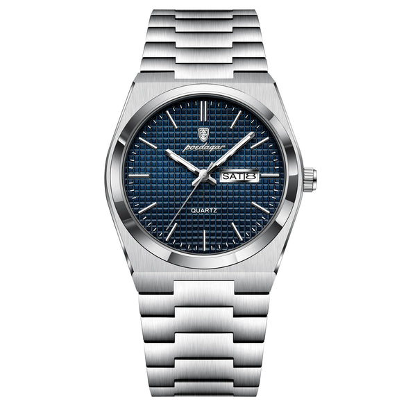 Wholesale Men's Business Style Waterproof Round Dial Quartz Watch With Alloy Case And Stainless Steel Strap