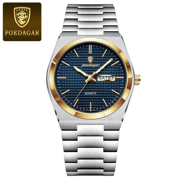 Wholesale Men's Business Style Waterproof Round Dial Quartz Watch With Alloy Case And Stainless Steel Strap